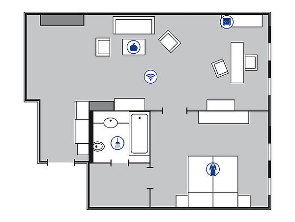 Plano de la habitación Suite proArte | Maritim proArte Hotel Berlin