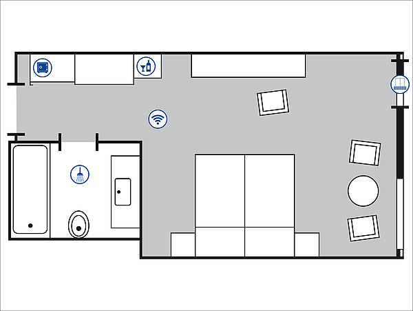 Room floor plan Classic room | Maritim Strandhotel Travemünde