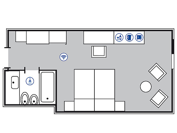 Room floor plan Superior room | Maritim Hotel Königswinter