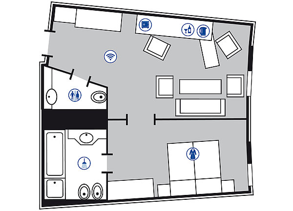 Zimmergrundriss Master Suite | Maritim Hotel Frankfurt