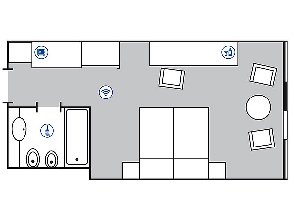 Planimetria della camera Classic | Maritim Airport Hotel Hannover