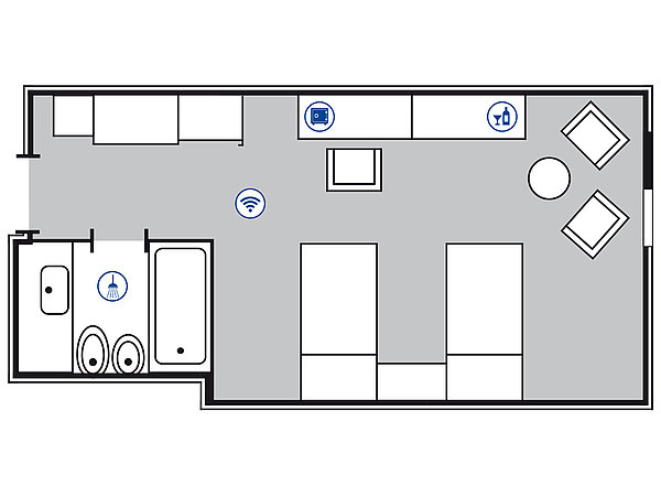 Room floor plan Classic room | Maritim Hotel Königswinter