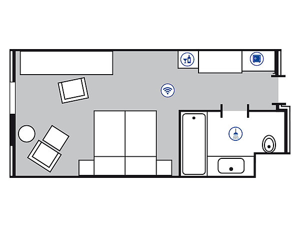 Room floor plan Classic room | Maritim Hotel Düsseldorf