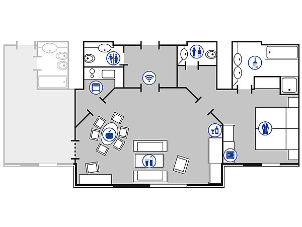 Planimetria della camera Suite Presidenziale | Maritim Hotel Bad Wildungen