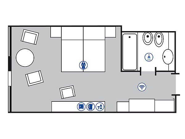 Zimmergrundriss Superior Zimmer | Maritim Hotel Magdeburg