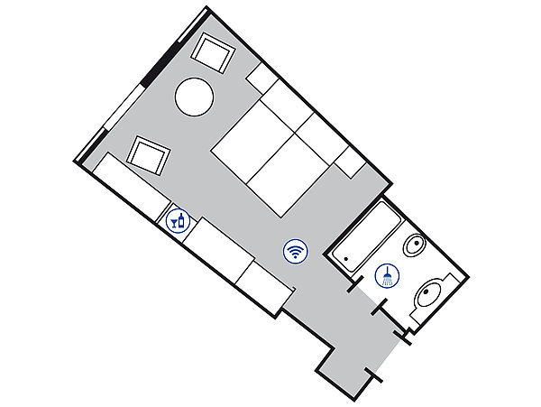 Planimetria della camera Comfort | Maritim Hotel Ulm