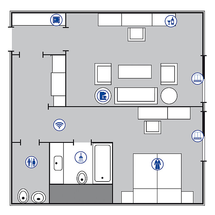Zimmergrundriss Große Suite im Maritim Hotel Darmstadt