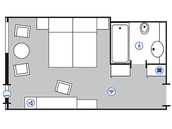 Zimmergrundriss Comfort Zimmer | Maritim Seehotel Timmendorfer Strand