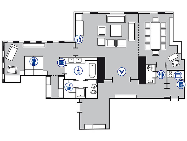 Planimetria della camera Suite Presidenziale | Maritim Hotel & Internationales Congress Center Dresden