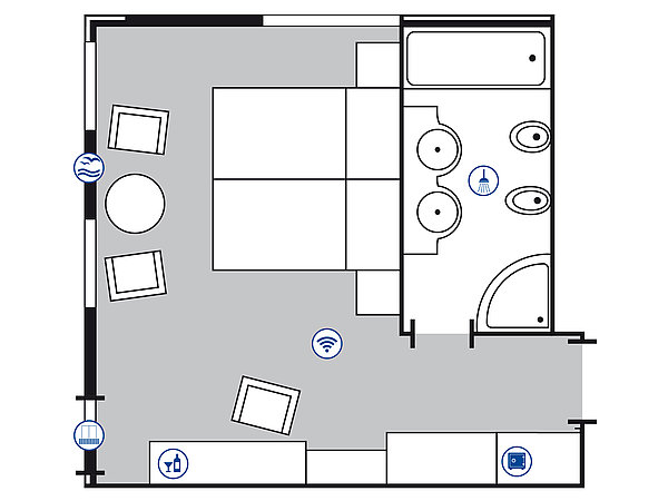 Zimmergrundriss SuperiorPlus Eckzimmer | Maritim Seehotel Timmendorfer Strand