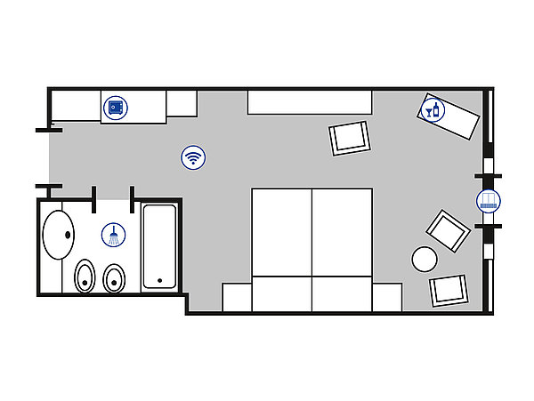 Plano de la camera Classic | Maritim Hotel Bad Wildungen