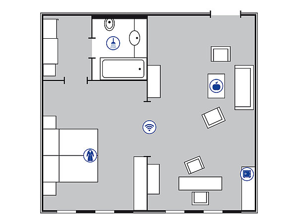 Plano de la habitación proArte Suite | Maritim proArte Hotel Berlin