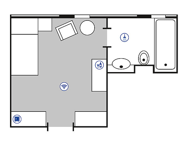 Plano de la habitación Classic | Maritim Hotel Bad Wildungen