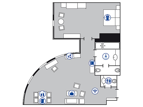 Planimetria della camera Suite Luxury | Maritim Hotel Magdeburg