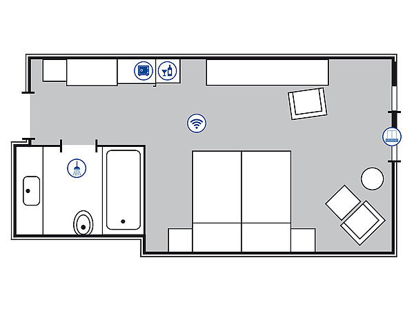 Zimmergrundriss Comfort Zimmer | Maritim Hotel Darmstadt