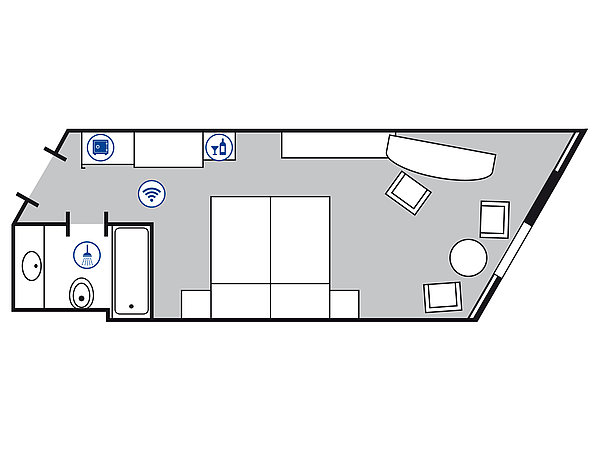 Zimmergrundriss Comfort Zimmer | Maritim Hotel Bad Homburg