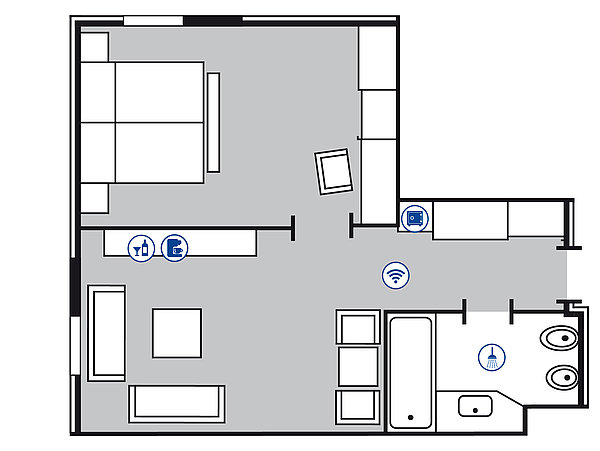 Zimmergrundriss Junior Suite | Maritim Hotel Düsseldorf