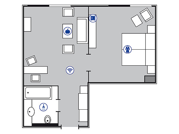 Planimetria della camera Suite Junior | Maritim proArte Hotel Berlin