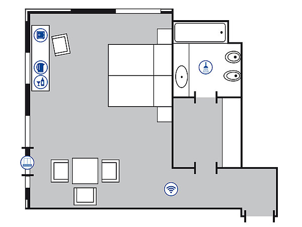 Plano de la habitación Comfort | Maritim Hotel Bellevue Kiel