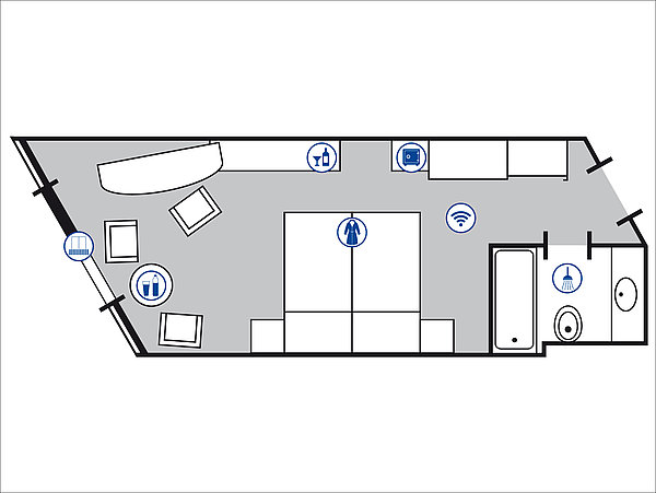 Planimetria della camera Superior | Maritim Hotel Bad Homburg