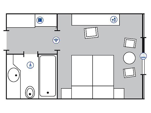 Room floor plan Comfort room | Maritim Hotel am Schlossgarten Fulda