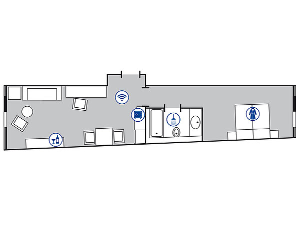 Planimetria della camera Suite Junior | Maritim Hotel München