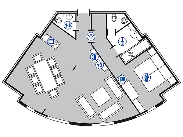 Zimmergrundriss Präsidentensuite | Maritim Hotel Bremen