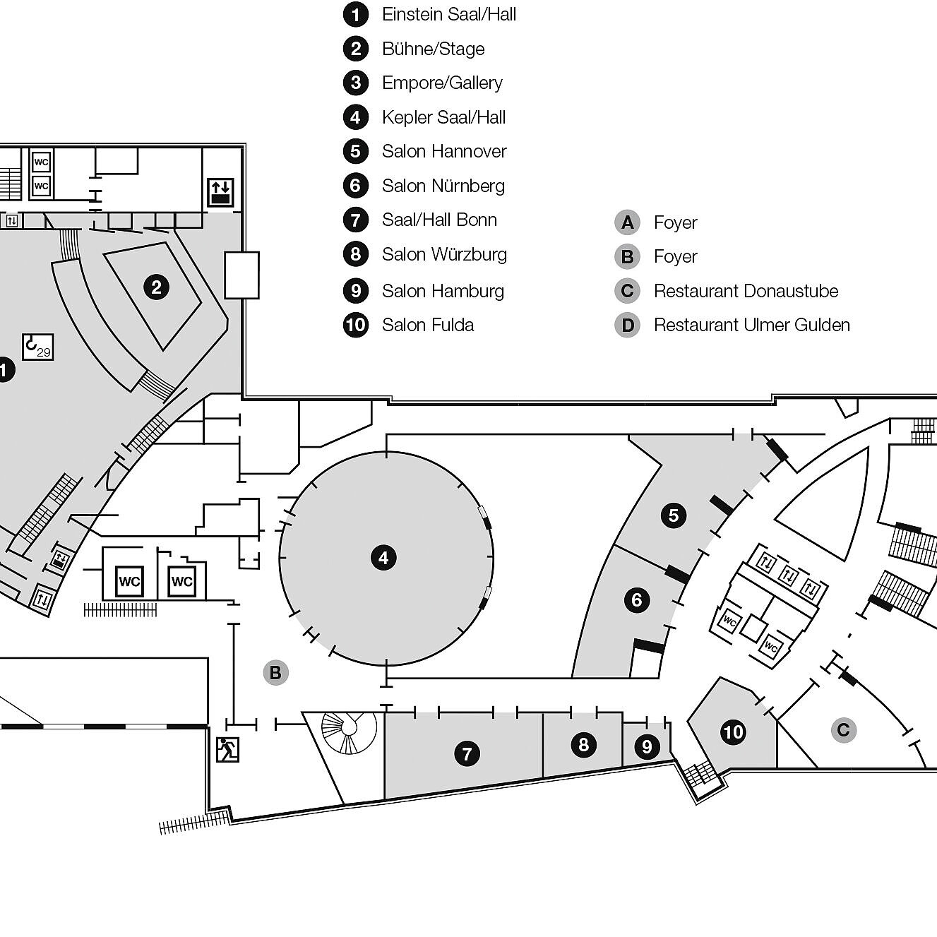 Grundrissplan, Obergeschoss | Maritim Hotel Ulm