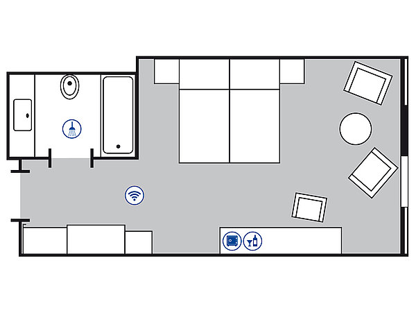 Plano de la habitación Superior | Maritim Hotel Köln