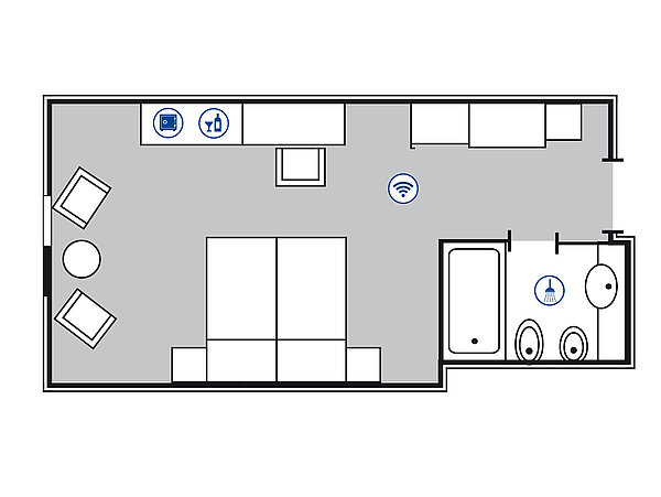 Plan de la chambre Superior | Maritim Hotel Bonn