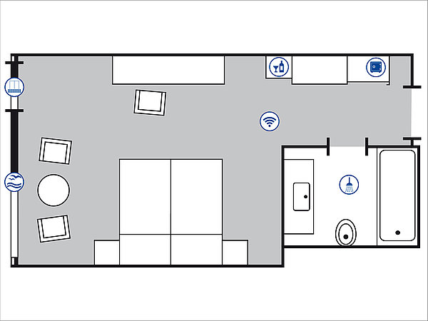 Plano de la habitación Superior | Maritim Strandhotel Travemünde 