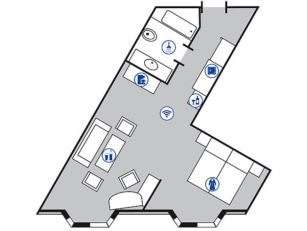 Plano de la habitación Estudio | Maritim Hotel Bad Homburg