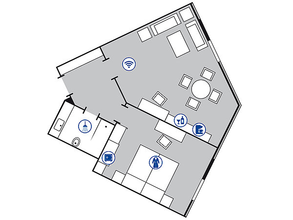 Planimetria della camera Suite Junior | Maritim Hotel Stuttgart