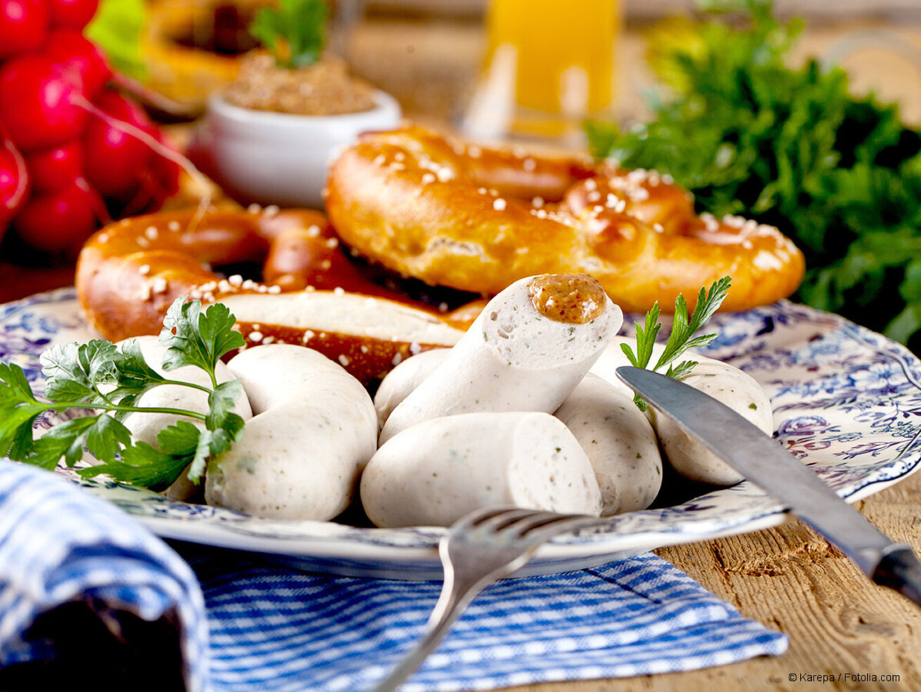 Oktoberfest Weißwürste mit Brezeln