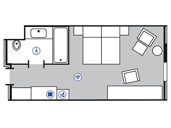 Zimmergrundriss Comfort Zimmer | Maritim Hotel Düsseldorf