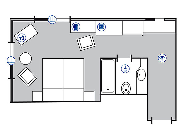 Plano de la habitación Superior Plus | Maritim Hotel am Schlossgarten Fulda