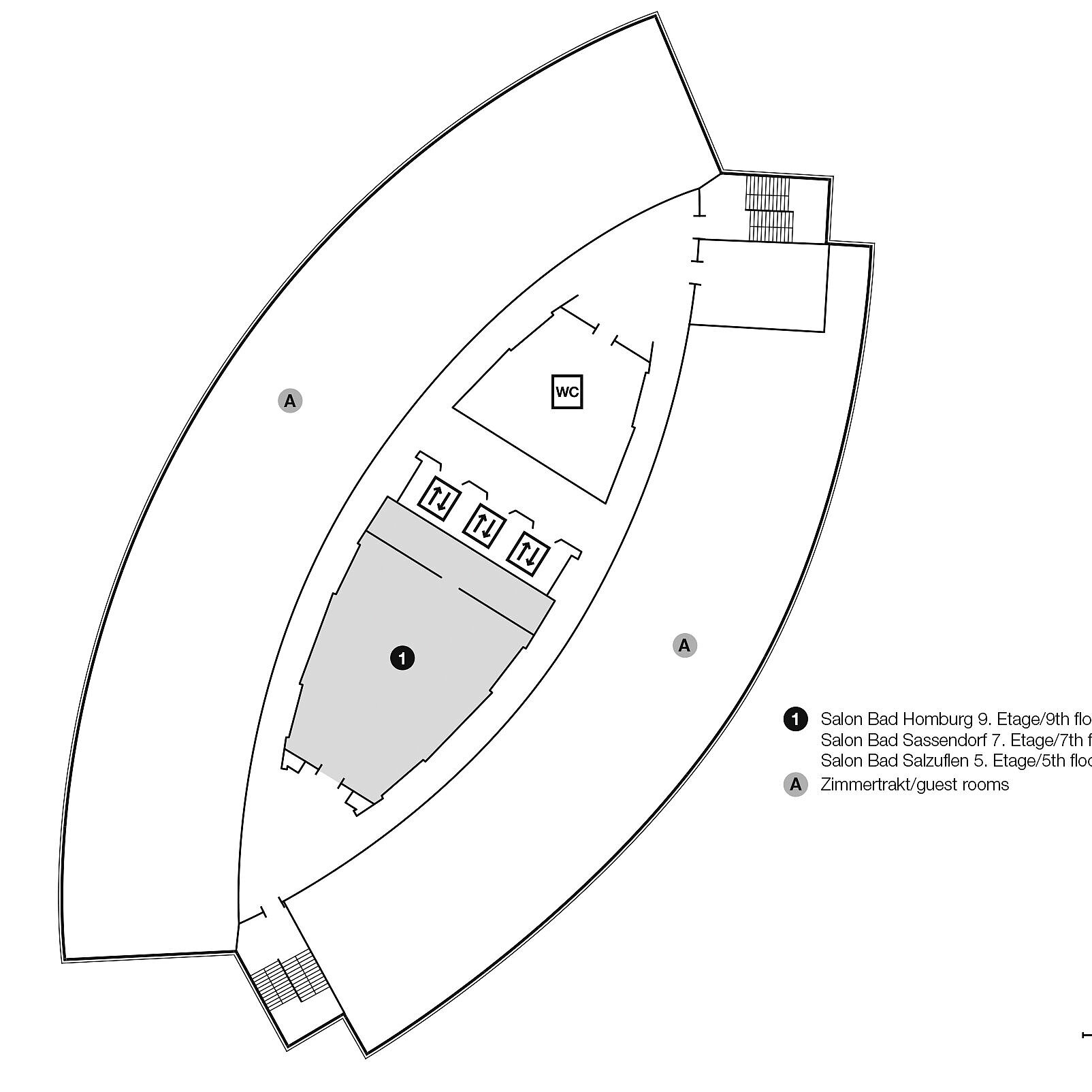 Grundrissplan, Staffelgeschoss 2 | Maritim Hotel Ulm