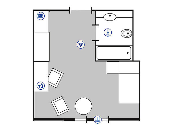 Planimetria della camera Comfort | Maritim Hotel Bad Wildungen