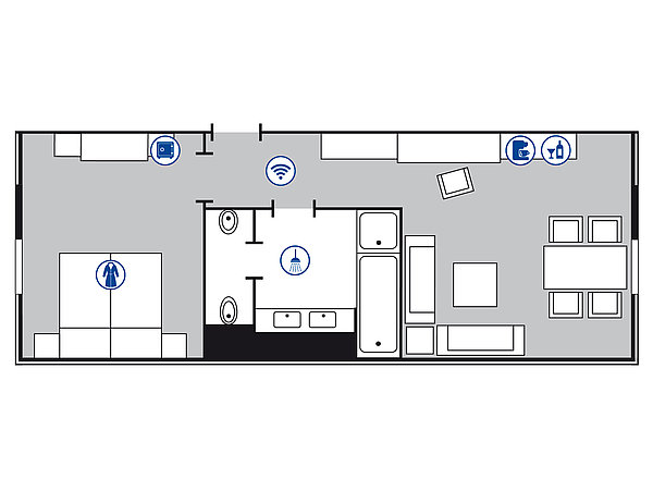 Planimetria della camera Suite Junior | Maritim Hotel Stuttgart