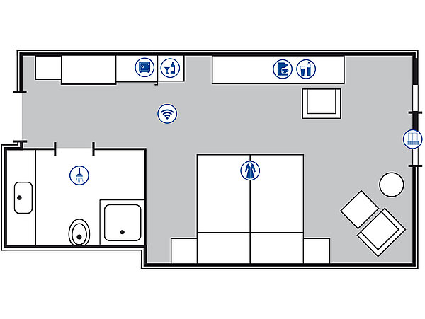 Plano de la habitación Superior | Maritim Hotel Darmstadt