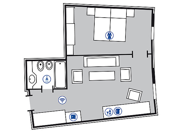 Zimmergrundriss Junior Suite | Maritim Hotel Frankfurt