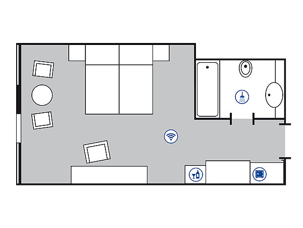 Plano de la habitación Classic | Maritim Hotel Würzburg