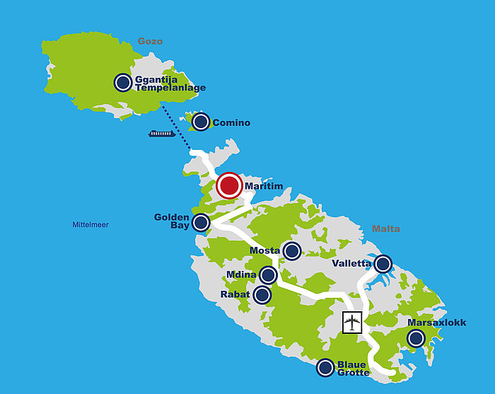 Lageplan Maritim Antonine Hotel & Spa Malta
