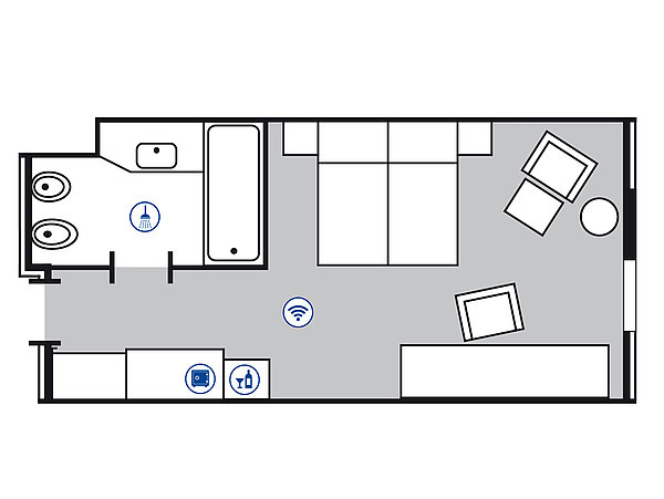 Zimmergrundriss Superior Zimmer | Maritim Hotel Düsseldorf 