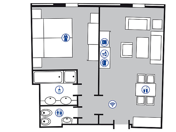 Planimetria della camera Suite Junior | Maritim Airport Hotel Hannover