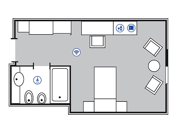 Plano de la habitación Superior | Maritim Hotel Bonn