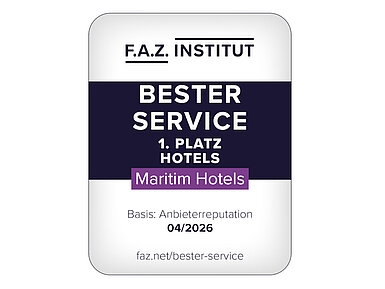  FAZ-Siegel 1. Platz Bester Service für Maritim Hotels basierend auf Anbieterreputation im April 2026