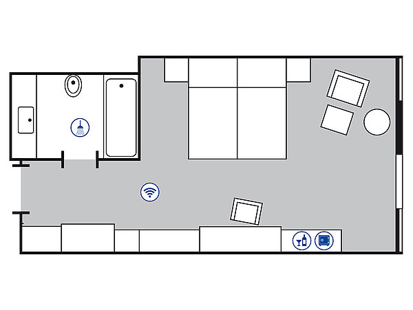 Plan de la chambre Comfort | Maritim Hotel Stuttgart