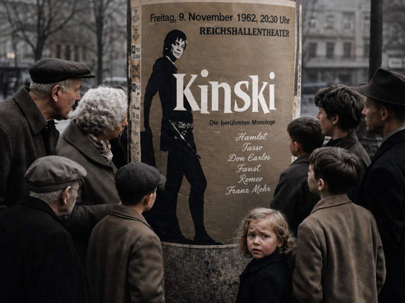 DeichArt „Kinski in Kiel“ Besucher betrachten das Kunstwerk „Kinski in Kiel“ der DeichArt-Ausstellung im öffentlichen Raum