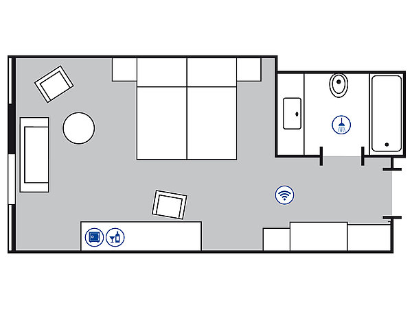 Zimmergrundriss Comfort Zimmer | Maritim Hotel Köln